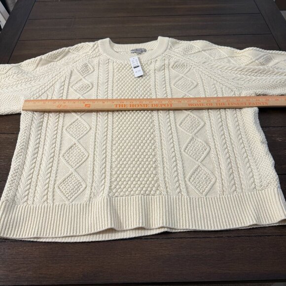 J. Crew Cotton cable-knit crewneck sweater Size XXL - Picture 5 of 14